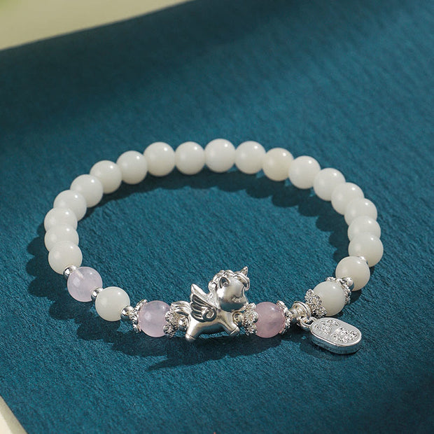 Buddha Stones 999 Sterling Silver Year of the Horse Natural Black Obsidian  Bodhi Seed Strength Bracelet - image 10