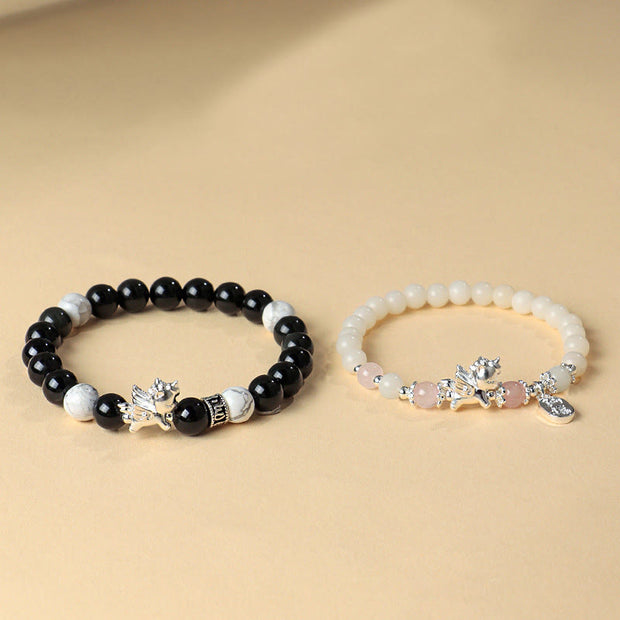 Buddha Stones 999 Sterling Silver Year of the Horse Natural Black Obsidian  Bodhi Seed Strength Bracelet - image 13