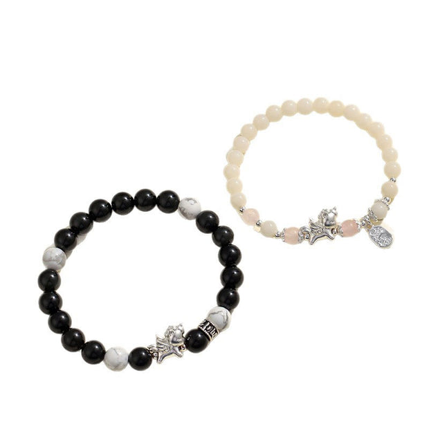 Buddha Stones 999 Sterling Silver Year of the Horse Natural Black Obsidian  Bodhi Seed Strength Bracelet - image 15