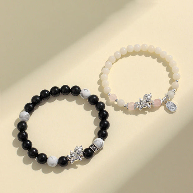 Buddha Stones 999 Sterling Silver Year of the Horse Natural Black Obsidian  Bodhi Seed Strength Bracelet - image 14