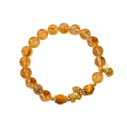 Buddha Stones Year of the Horse 8mm Citrine Pink Crystal Strawberry Quartz Protection Bracelet - image 3