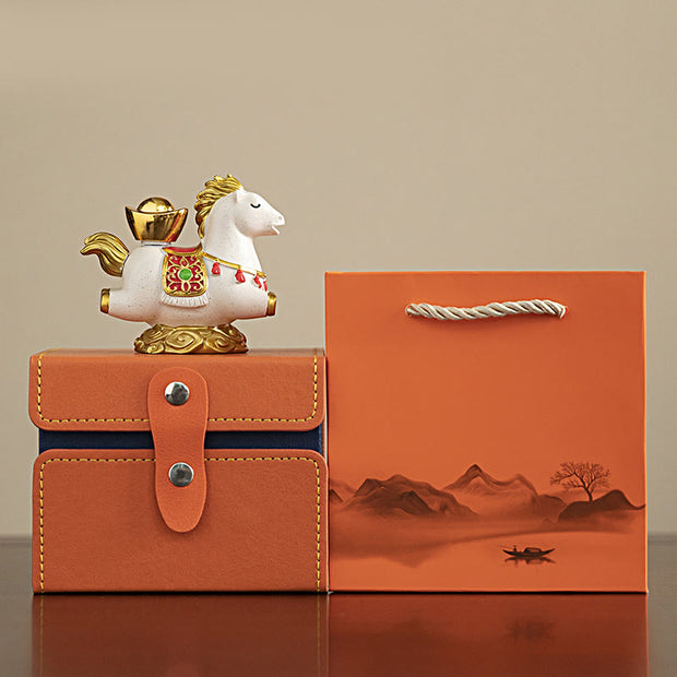 Buddha Stones Chinese Zodiac Horse Charm Fu Character Prosperity Home Decoration - image 1