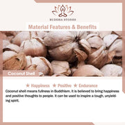 Buddha Stones Vintage Nepal Avalokitesvara Harmony Coconut Shell Beads Pendant Necklace - image 6