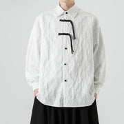 Buddha Stones Frog-Button Leaves Pattern Long Sleeve Men's Tang Suit Jacket - White - US/UK/AU50，EU60 (5XL) - image 17