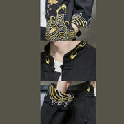 Buddha Stones Embroiderd Clouds Frog-Button Long Sleeve Men's Cotton Tang Suit Jacket - image 18