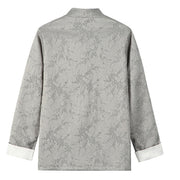 Buddha Stones Jacquard Stand Collar Long Sleeve Men's Cotton Jacket With Pockets - image 10