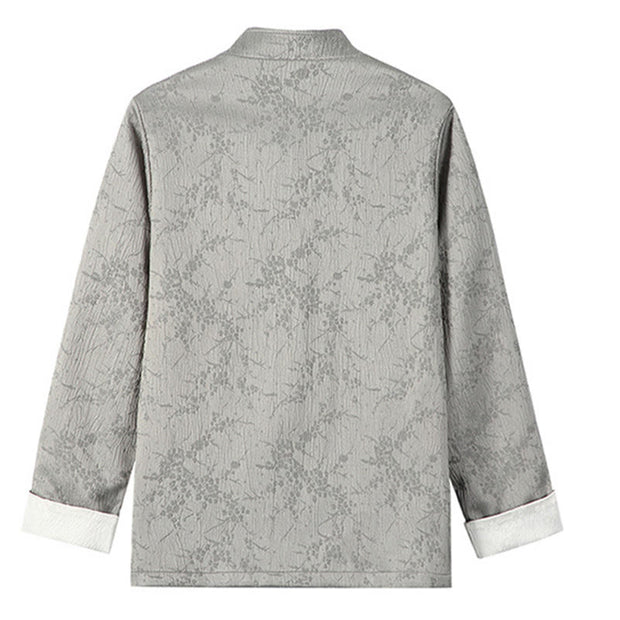 Buddha Stones Jacquard Stand Collar Long Sleeve Men's Cotton Jacket With Pockets - image 10