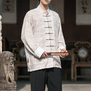 Buddha Stones Printing Floral Pattern Men's Button Design Long Sleeve Shirt With Pockets - image 14