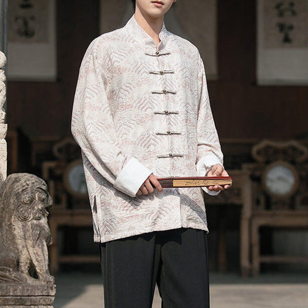 Buddha Stones Printing Floral Pattern Men's Button Design Long Sleeve Shirt With Pockets - image 14