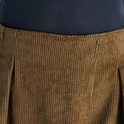 Buddha Stones Women's Plain Side Zipper Design Wide Leg Corduroy 7-8 Length Pants With Pockets - image 8