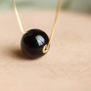 Buddha Stones 925 Sterling Silver Amber Round Bead Confidence Focus Pendant Necklace - image 3