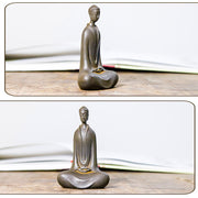 Buddha Stones Handmade Sakyamuni Buddha Iron Powder Rust Cast Resin Statue Home Decoration - image 21
