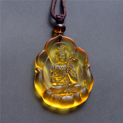 FREE Today: Protection Liuli Crystal Chinese Zodiac Natal Buddha Necklace Pendant - Horse-Mahasattva Bodhisattva - image 0