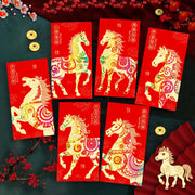Buddha Stones 6Pcs Chinese Red Envelope Year of the Horse Lucky Money Envelopes 2026 New Year - image 1