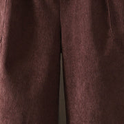 Buddha Stones Fleece-Lined High Waist Women's Wide Leg Corduroy Cotton Pants With Pockets - image 6
