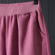 Buddha Stones Winter Women's Wide Leg Corduroy Cotton Thermal Fleece-Lined Pants With Pockets - image 4
