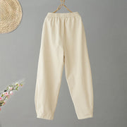 Buddha Stones Winter Women's Cotton Thermal Fleece-Lined Ankle-Length Pants With Pockets - image 1