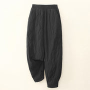 Buddha Stones Winter Solid Color Thermal Thickened Women's Cotton Pants With Pockets - Black - US8-10，UK/AU12-14，EU40-42 (2XL) - image 7
