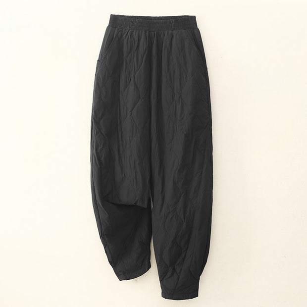Buddha Stones Winter Solid Color Thermal Thickened Women's Cotton Pants With Pockets - Black - US8-10，UK/AU12-14，EU40-42 (2XL) - image 7