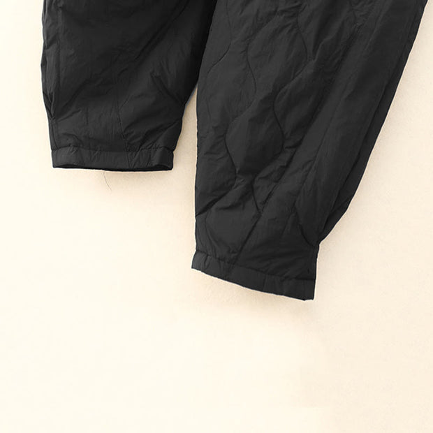 Buddha Stones Winter Solid Color Thermal Thickened Women's Cotton Pants With Pockets - image 9