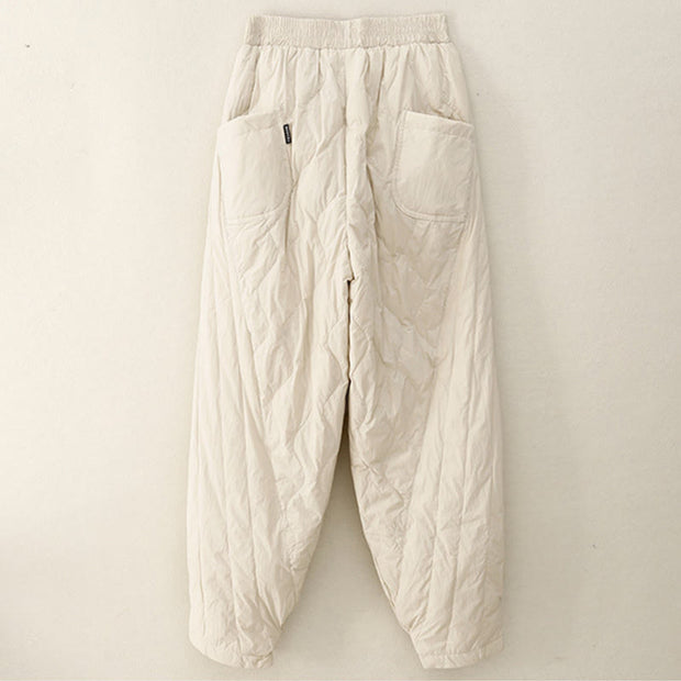 Buddha Stones Winter Solid Color Thermal Thickened Women's Cotton Pants With Pockets - image 1