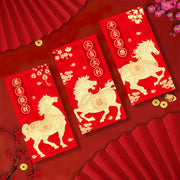 Buddha Stones 6Pcs Chinese Red Envelope Year of the Horse All The Best 2026 New Year - image 1