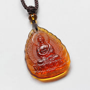 FREE Today: Protection Luck Liuli Crystal Chinese Zodiac Natal Buddha Leaf Shape Necklace Pendant - Goat/Monkey-Tathagata - image 9