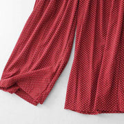 Buddha Stones Fall Dots Pattern High Waist Design Women's Wide Leg Pants With Pockets - image 11