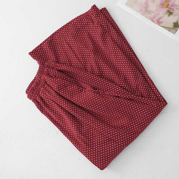 Buddha Stones Fall Dots Pattern High Waist Design Women's Wide Leg Pants With Pockets - image 3