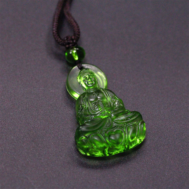 FREE Today: Compassion and Serenity Liuli Crystal Medicine Buddha Necklace Pendant - Medicine Buddha-Green - image 0