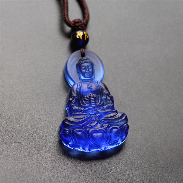 FREE Today: Compassion and Serenity Liuli Crystal Medicine Buddha Necklace Pendant - image 2