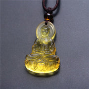 FREE Today: Compassion and Serenity Liuli Crystal Medicine Buddha Necklace Pendant - Medicine Buddha-Yellow - image 3