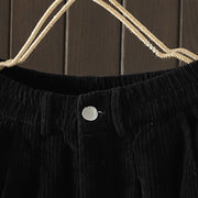 Buddha Stones Women's Winter Plain Corduroy Cotton High Waist Fleece-Lined Harem Pants With Pockets - image 13