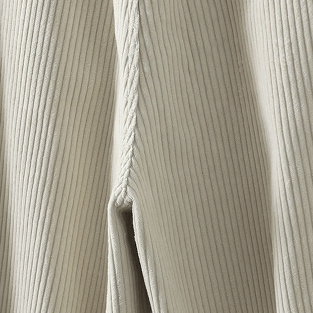 Buddha Stones Women's Winter Plain Corduroy Cotton High Waist Fleece-Lined Harem Pants With Pockets - image 8