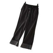 Buddha Stones Casual Thickening Elastic Waist Straight-leg Women's Winter Pants With Pockets - image 5