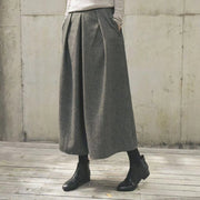 Buddha Stones Plain Elastic Waistband Design Women's 7-8 Length Wide Leg Pants With Pockets - image 21