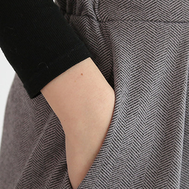 Buddha Stones Plain Elastic Waistband Design Women's 7-8 Length Wide Leg Pants With Pockets - image 9