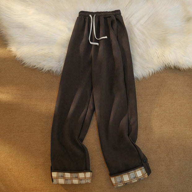 Buddha Stones Women's Patchwork Cotton Corduroy Fleece-Lined Wide Leg Pants With Pockets - image 14