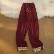 Buddha Stones Women's Patchwork Cotton Corduroy Fleece-Lined Wide Leg Pants With Pockets - image 26