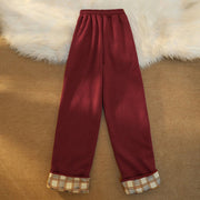Buddha Stones Women's Patchwork Cotton Corduroy Fleece-Lined Wide Leg Pants With Pockets - image 28