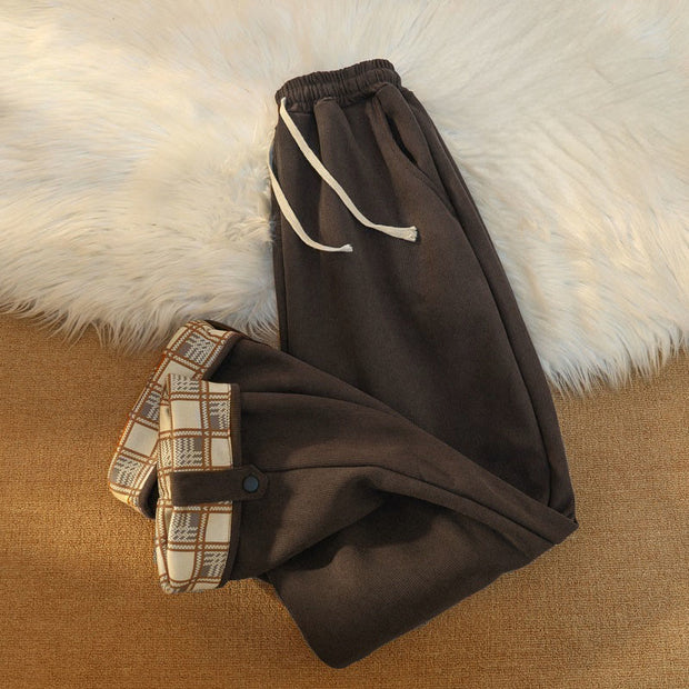 Buddha Stones Women's Patchwork Cotton Corduroy Fleece-Lined Wide Leg Pants With Pockets - image 18