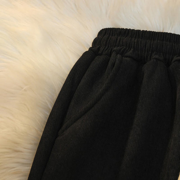 Buddha Stones Women's Patchwork Cotton Corduroy Fleece-Lined Wide Leg Pants With Pockets - image 9