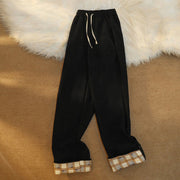Buddha Stones Women's Patchwork Cotton Corduroy Fleece-Lined Wide Leg Pants With Pockets - image 2