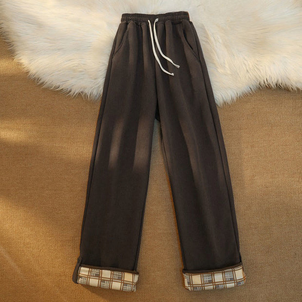 Buddha Stones Women's Patchwork Cotton Corduroy Fleece-Lined Wide Leg Pants With Pockets - image 15