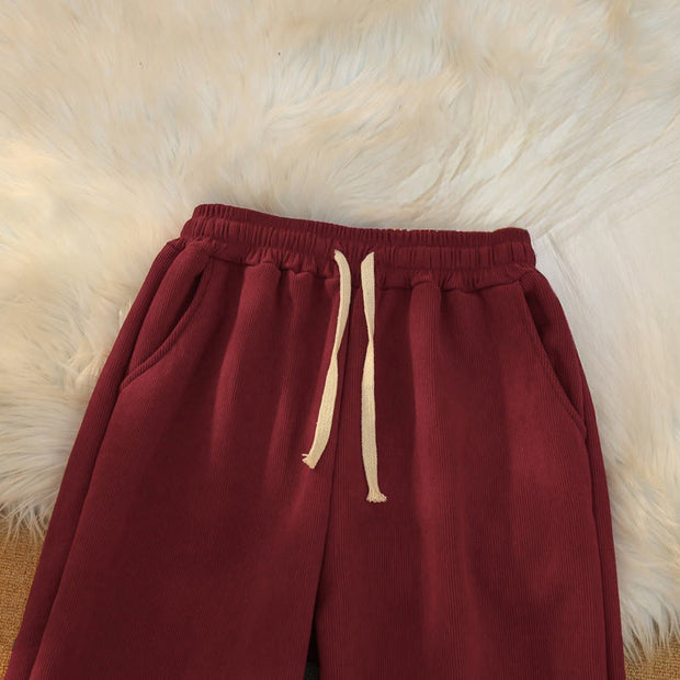 Buddha Stones Women's Patchwork Cotton Corduroy Fleece-Lined Wide Leg Pants With Pockets - image 31