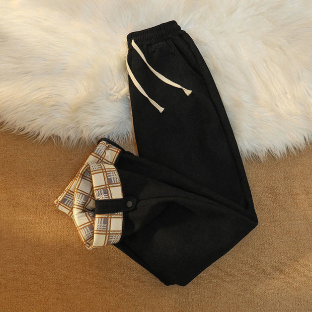 Buddha Stones Women's Patchwork Cotton Corduroy Fleece-Lined Wide Leg Pants With Pockets - image 6