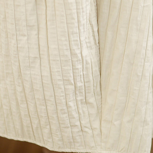 Buddha Stones Plain Pleats Design Elastic Waist Women's Thermal Cotton Skirt With Pockets - image 18