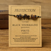 FREE Today: Protection and Courage Tiger Eye Black Tourmaline Pyrite Card Rope Bracelet - image 1