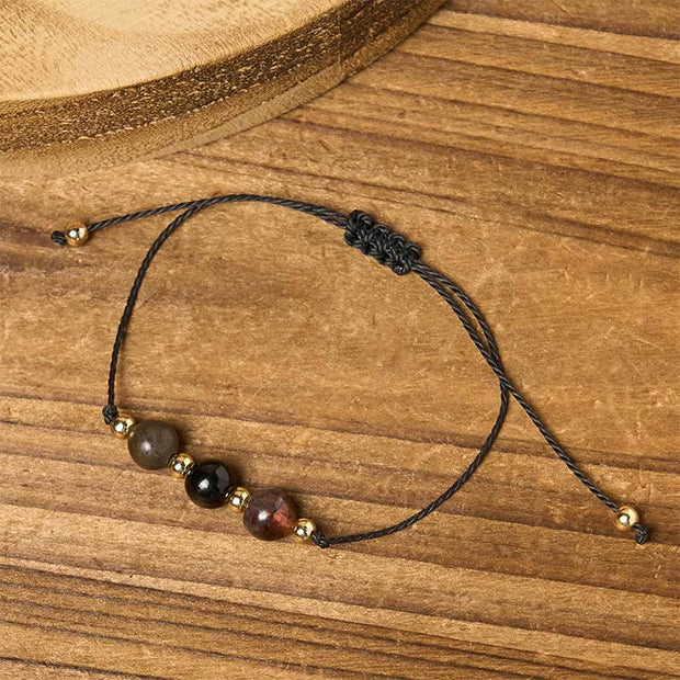 FREE Today: Protection and Courage Tiger Eye Black Tourmaline Pyrite Card Rope Bracelet - image 13