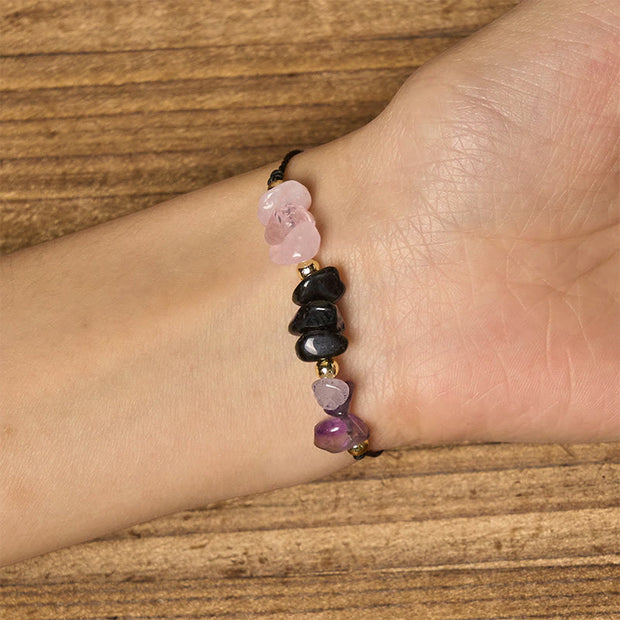 FREE Today: Healing Balance Amethyst Black Tourmaline Rose Quartz Empath Card Rope Bracelet - image 5